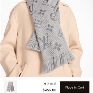 Louis Vuitton logomania scarf pear gray color